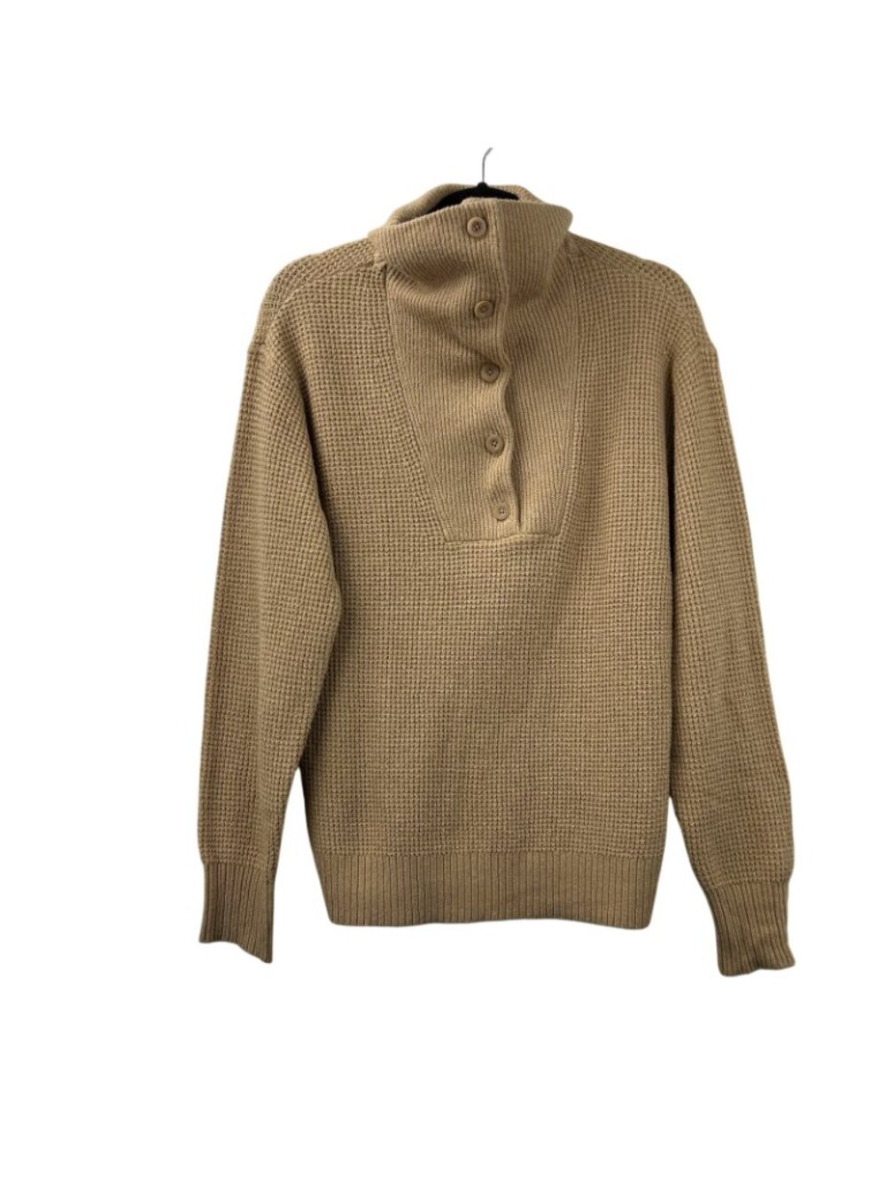 Aerie Oversized Cozy Up Waffle Button Sweater Women’s Size XS Color Tan Beige - Picture 11 of 16